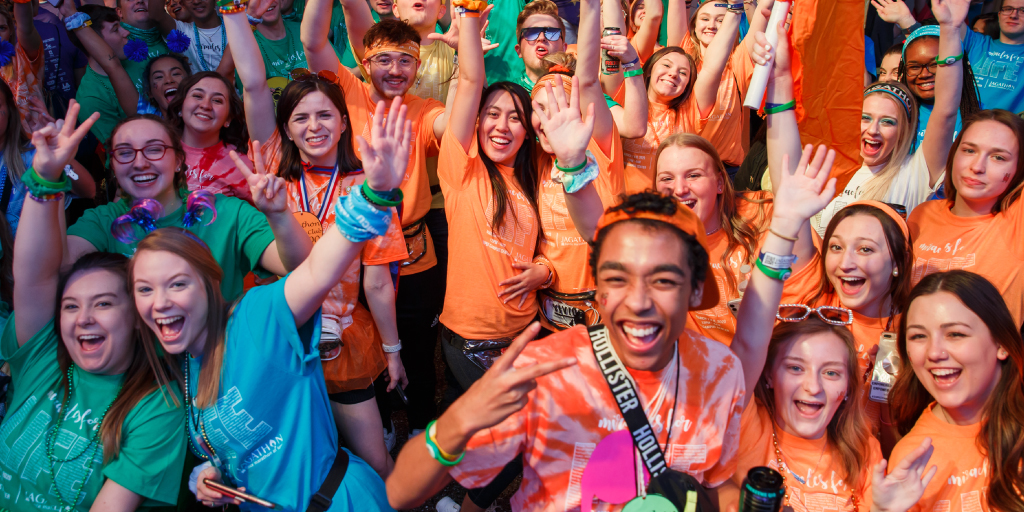 Student celebrating at Jagathon.