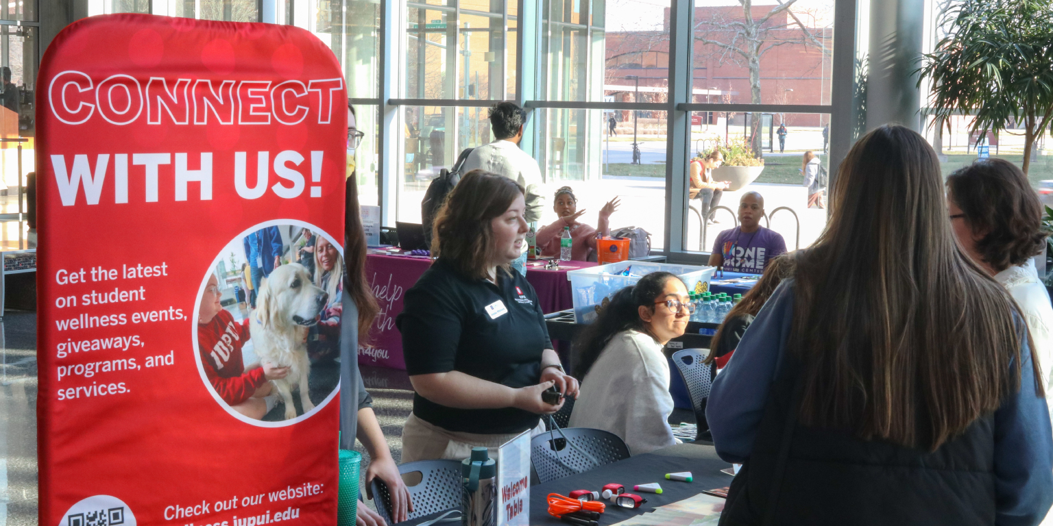 The check in table at the health and wellness fair.